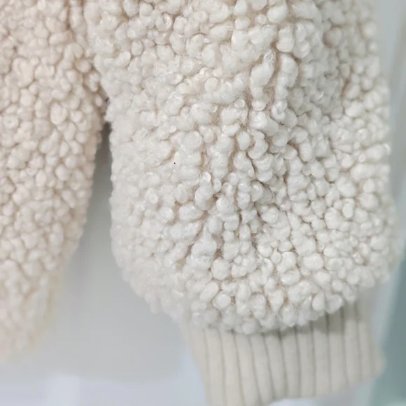 Banana Republic Women's Petite Sherpa Bomber Jacket Size M - Picture 5 of 14